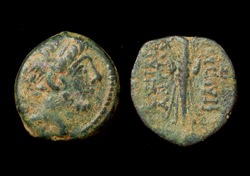 Seleucid, Antiochus IX, Winged Thunderbolt reverse, c. 114/3 BC